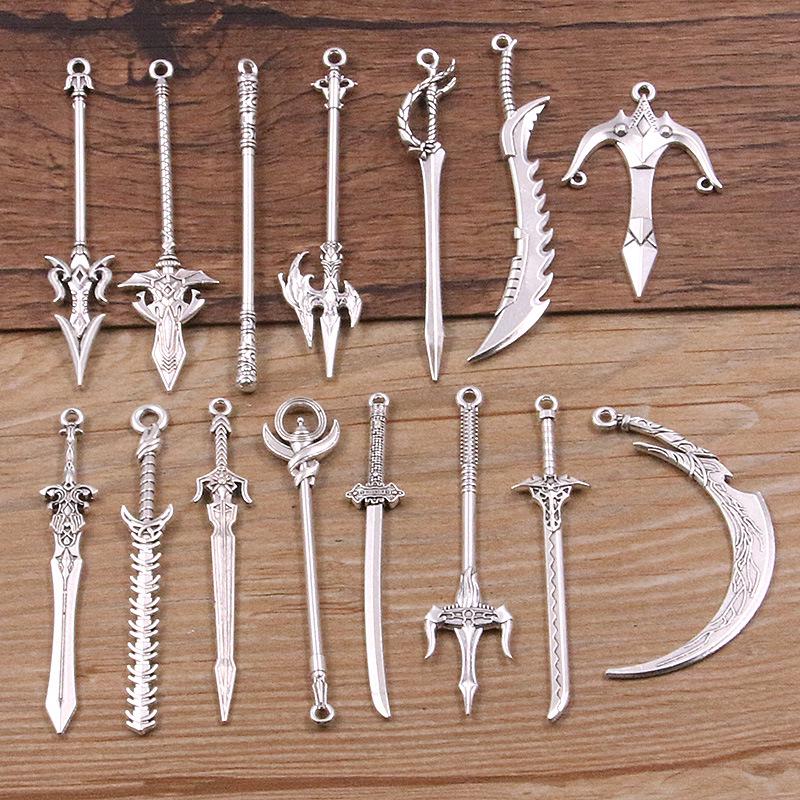 15 DIY Alloy Weapon Charms: Swords, Knives, Guns, Bows & More