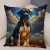 Moon Boat Butterfly Dog Corgi Cushion Cover Double Print Decor Pet Animal Pillowcase Soft Plush Pillow Case for Car Sofa Home