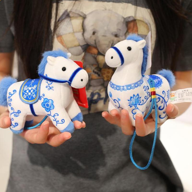 1PC 2026 Year Of The Horse Mascot Plush Toy Pendant Soft Realistic New Born Gifts Pony Doll Home Decoration Ornament
