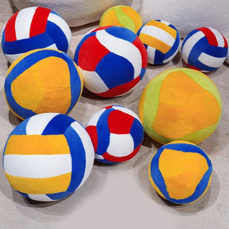 Seat Cushion Soft Furry Fabric Sports Throw Pillow Realistic Volleyball Shape Stuffed Cushion For Work Home Relaxation