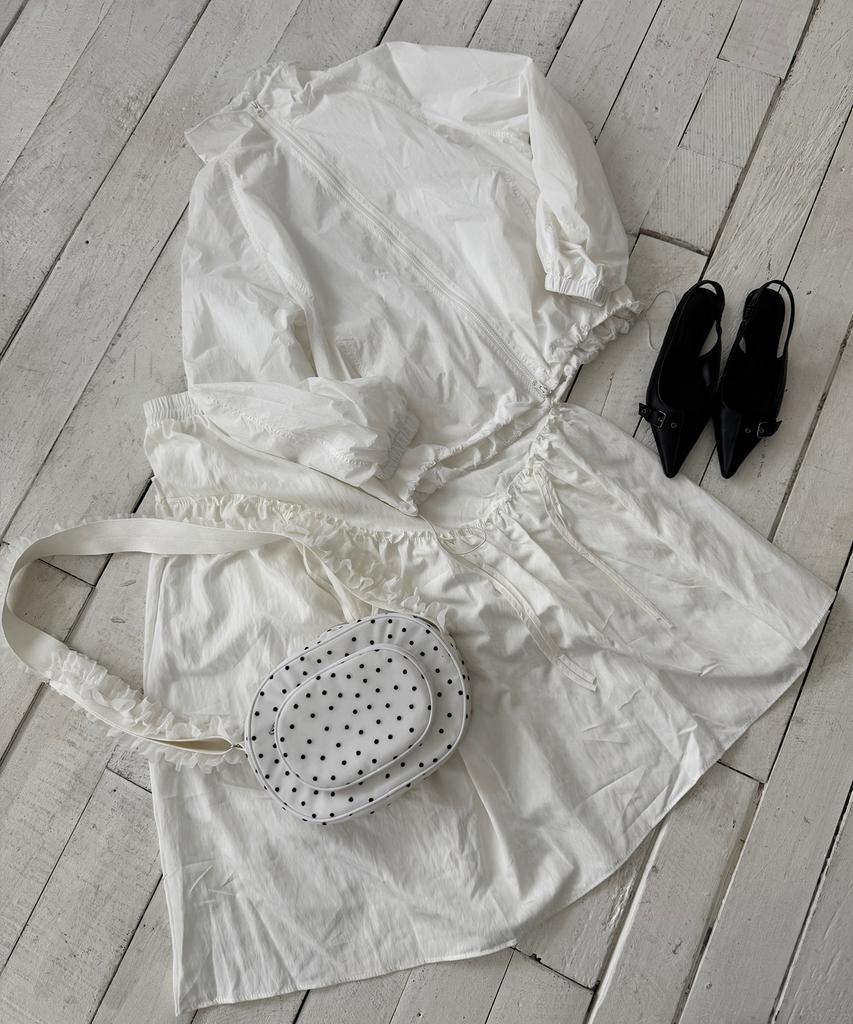 Place Studio Lace Shirred Ribbon Cotton Elastic Long Tiered Skirt _2 Colors