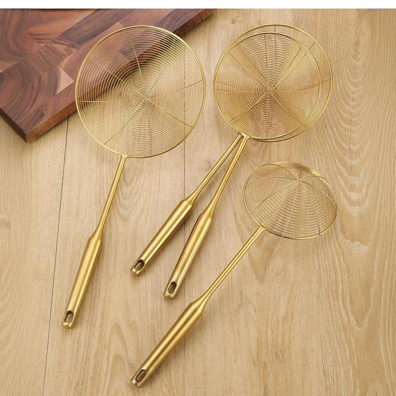 Stainless Steel Spider Strainer Skimmer Easy to Clean Long Handle for Home Kitchen Frying Food Pasta Vegetable Draining