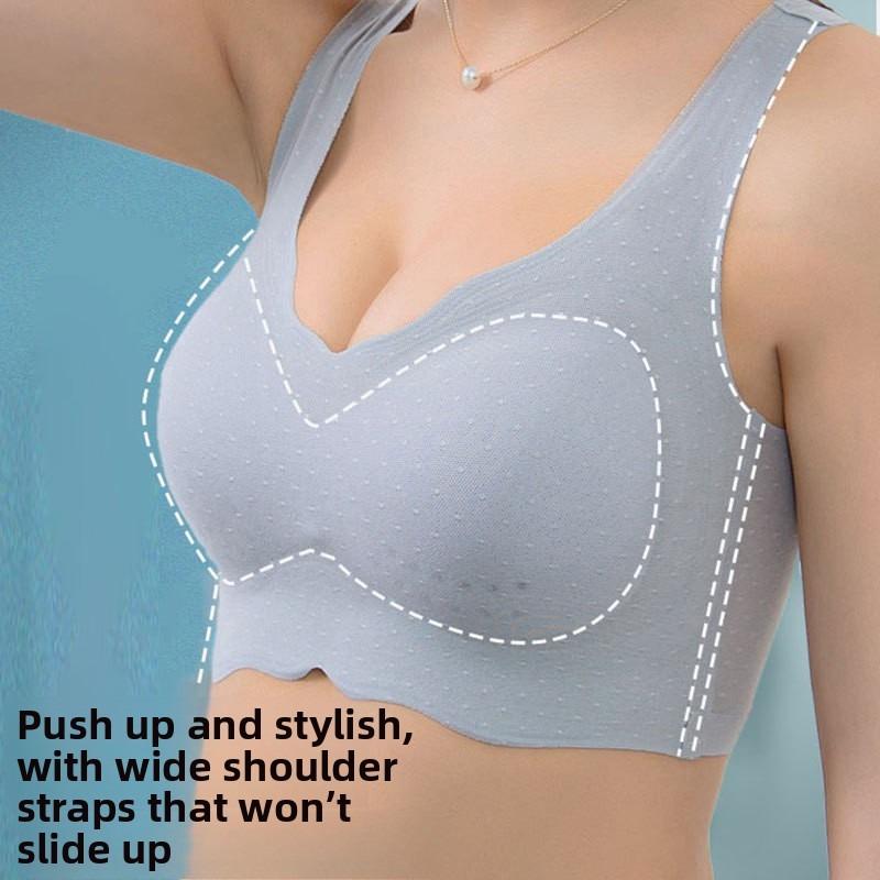 Large Size Women Summer Ultra Thin Large Breasts Show Small No Trace Beauty Back Breathable Comfortable Gathering Bra