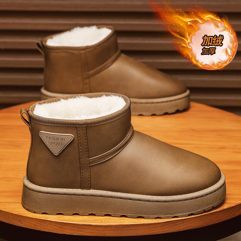 Unisex Short Snow Boots Men Women Winter Warm Faux Fur Lined Ankle Booties Non‑Slip Rubber Sole Casual Winter Shoes