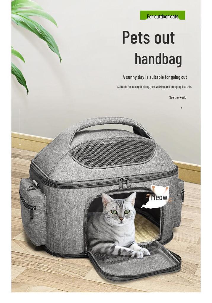 Portable Cross-Border Cat Carrier Backpack: Large, Breathable, Foldable, Pet Travel Handbag