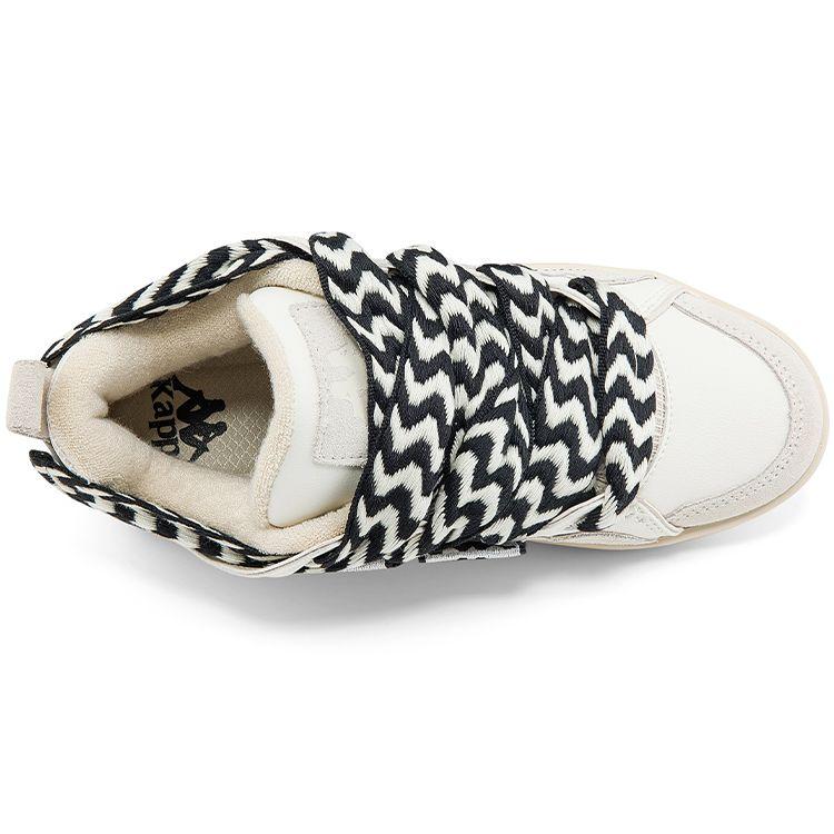 Kappa Fatty Slip Resistant Durable Bread Shoes Lightweight Breathable Mid Top Skate Shoes Unisex sneaker White Beige Black K0BZ5CS20P-0106