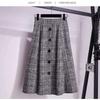 Women's Fall and Winter Plaid Retro Half-body Skirt Ladies Temperament Elegant Tweed Skirt