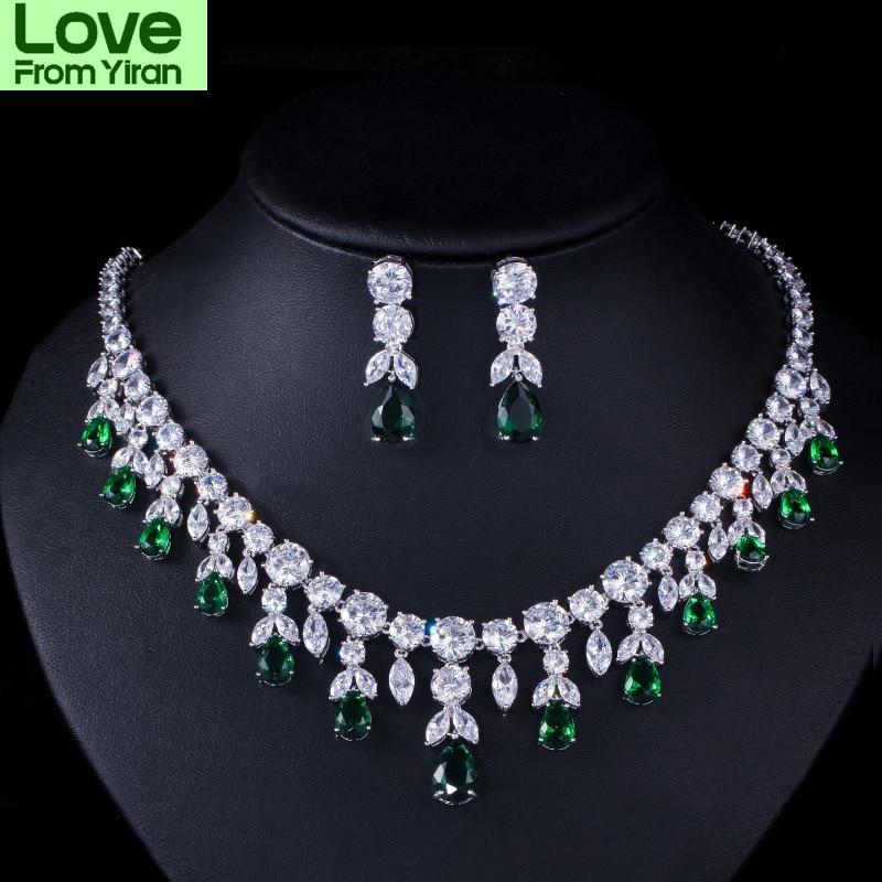 Wong Rain Luxury 925 Sterling Silver Sapphire Emerald Topaz Gemstone Birthstone Necklace /Earrings Bridal Jewelry Sets Wholesale