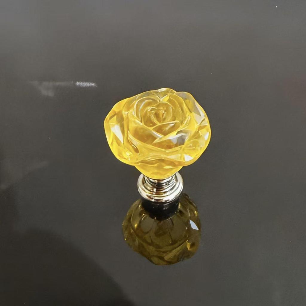 Mânăr de sertar din sticlă cu cristal roz de 30 mm - Stil Retro European pentru Dulap sau Comodă
