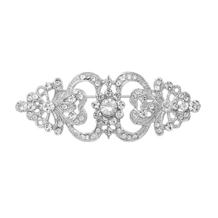 Multipurpose Crystals Bridal Jewelry Retro Floral Brooch Convenient for Weddings Parties Birthday Celebrations