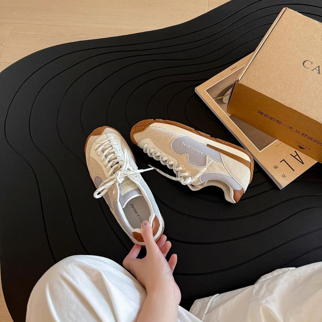 Retro Forrest Gump training shoes women's platform flower stray shoes 2025 new breathable versatile casual sports jogging shoes