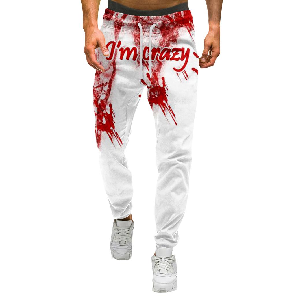 Herren Halloween Print Hose Herren Freizeit Sporthose mit Kordelzug