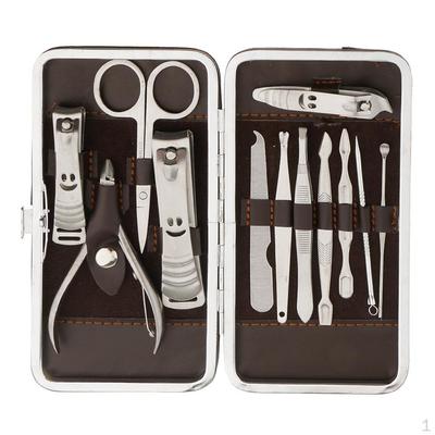 Stainless Steel Nail Clipper Spoon Pusher Set Professional Cutter Grooming Kit Manicure &