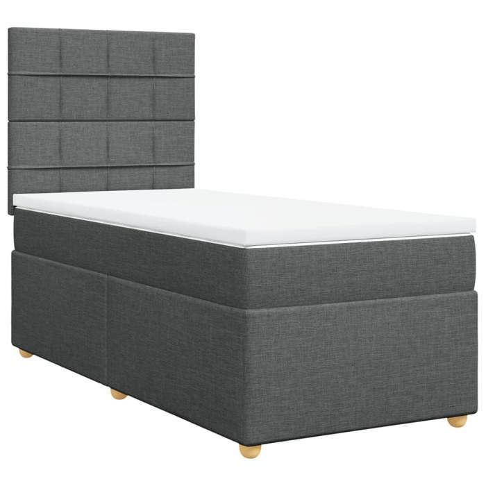 VidaXL Sommier à lattes de lit avec matelas Gris foncé 80x200 cm Tissu 3293408
