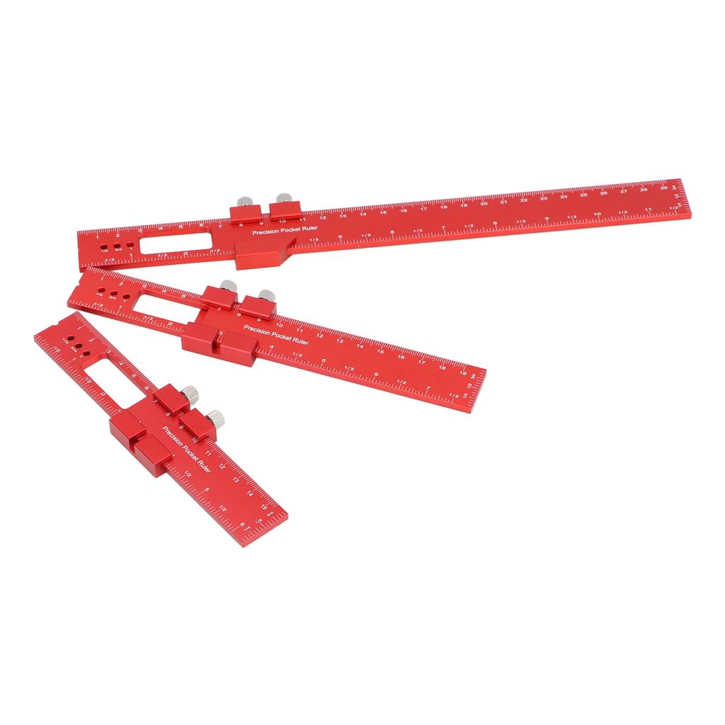 3Pcs Metal Slide Ruler Inch Metric Stop Marking T Type CNC Scribing Measuring Aluminum Woodworking R
