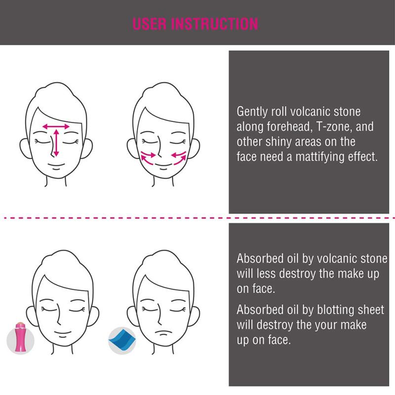 Pochłaniający olej wulkaniczny wałek do twarzy Masaż do usuwania oleju z twarzy Wielokrotnego użytku narzędzie do pielęgnacji skóry twarzy Mini