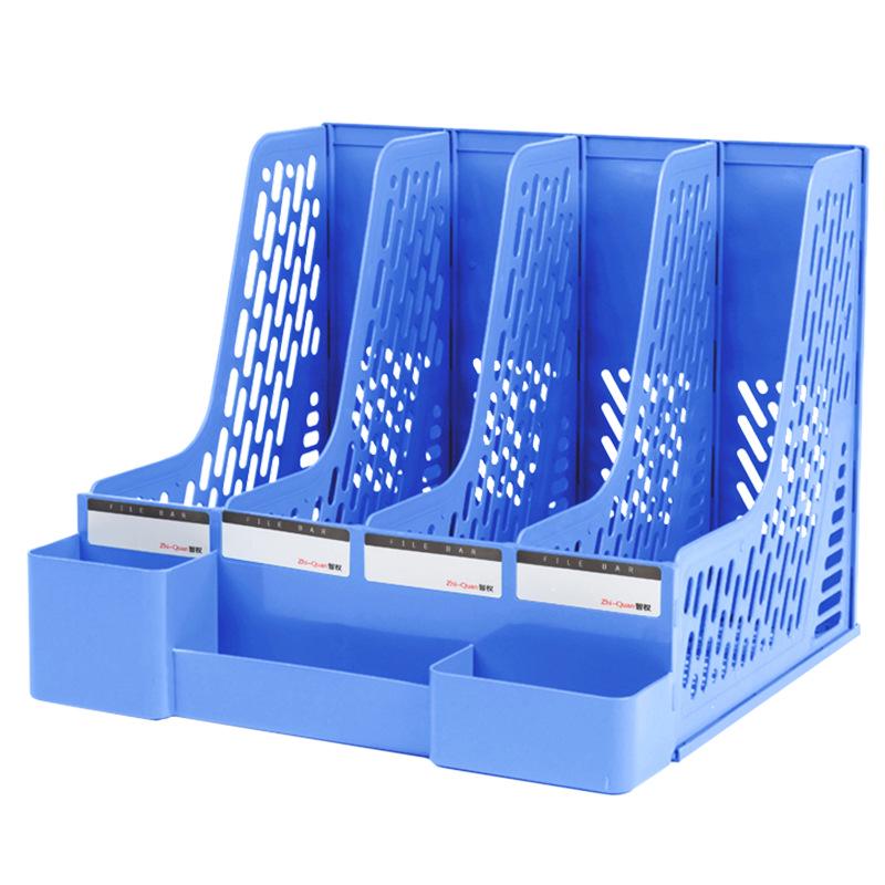Four-Tier Desktop File Organizer with Storage Trays for Office Supplies