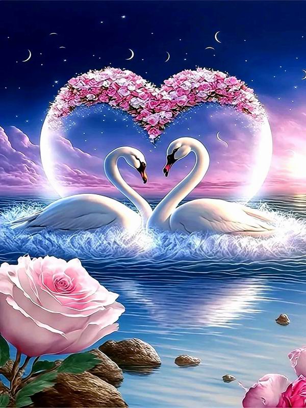 Love Swan Lake Diamond Painting New Arrivals Animals Flower Diy Full Square Round Drill Rhinestone Embroidery Rose Mosaic Cross Stitch Kits Wall Decor