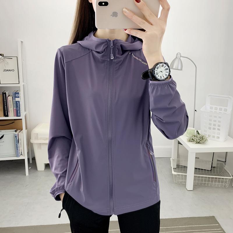 Women's Summer UV-Blocking Ice Silk Jacket - Breathable Plus Size Sun Protection for Running