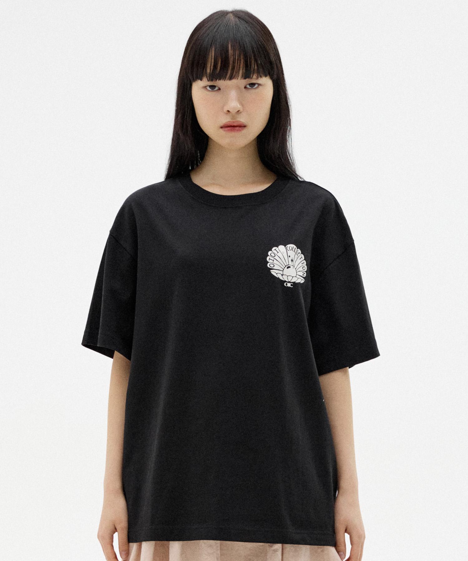 Oioi Collection Shell Graphic Oversized T-Shirt [Black] Black/L