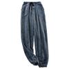 Pantaloni da Pigiama da Uomo Dritti Spessi Antifreddo Morbidi Elasticizzati in Vita Pantaloni da Pigiama da Uomo Indumento da Casa