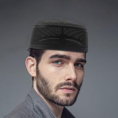 Men Top Hat with Mesh Design Ethnic Style Strong Breathability Solid Color Hat Outdoor Outfit Accessory Daily Wear