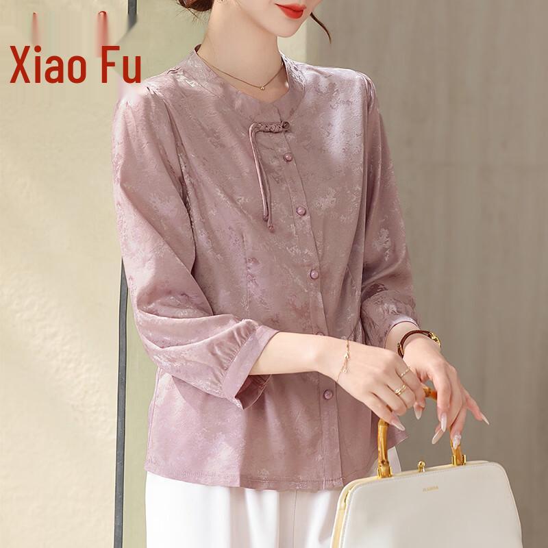 Elegant Chinese Style Three-Quarter Sleeve Blouse 2XL