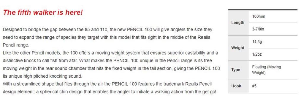 Duo Realis Pencil 100 Topwater Floating Lure ACCZ126 (0394)