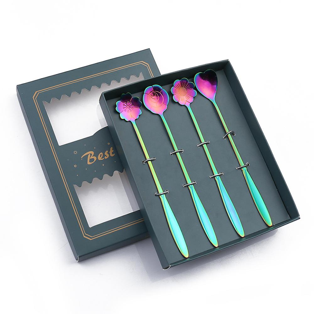 HANYANG Tableware Set Creative Spoon Round Spoon Stirring Spoon Gift Set Ice Spoon Fruit Fork Gift Set