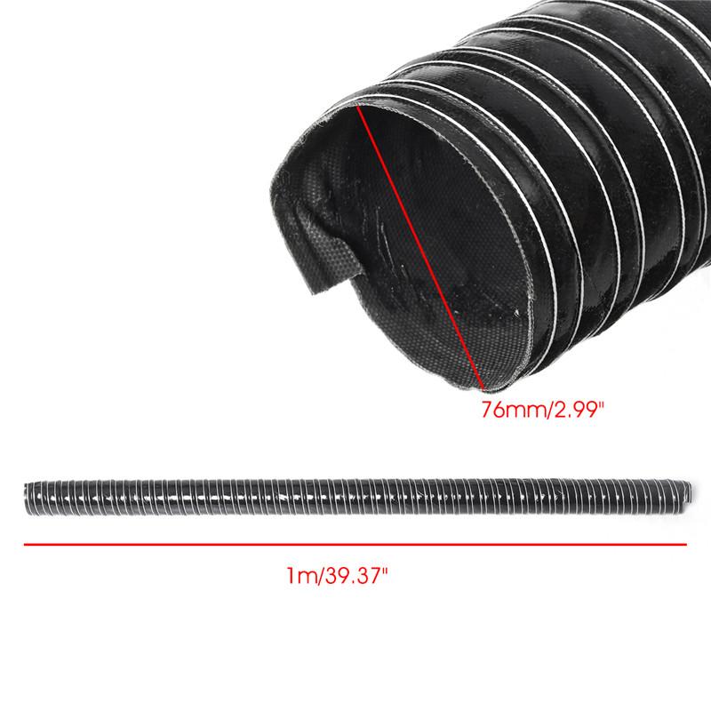 Car Hood Air Intake Pipe Ventilation Hood Air Intake Pipe 1m Air Ducting Hose Tube 76/70/63/60/57/51/45mm Flexible Filter Pipe