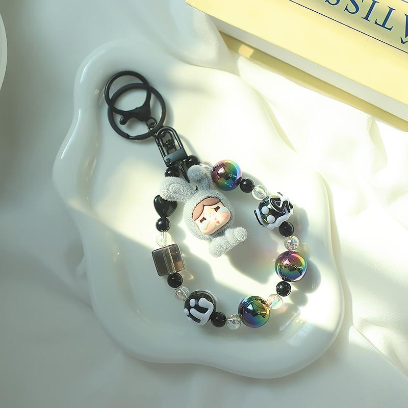 Creative Keychain Hand-painted Beaded Pendant Girl Heart Cute Backpack Bag Jewelry Pendant Gift