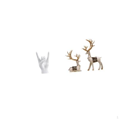 Creative Reindeer Hand Gesture Sculpture Unique Deer Finger Statue Ornament for Apartment Bedroom