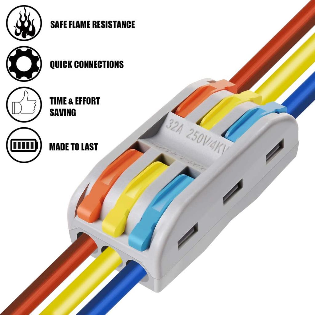 1 In Multiple Out Quick Wiring Connector Universal Splitter Wiring Cable Push-in Can Combined Butt Home Terminal Block SPL 222