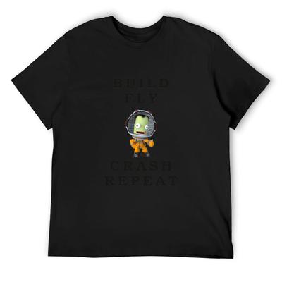 Stavět letět havarovat opakovat , Kerbal Space Program , Kerbalové , dětské kreslené tričko oversized trička muž bavlněné tričko muži