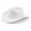 Sparkling Rhinestones Belt Western Cowboy Hats In Comfortable Woolen For Music Festivals And Outdoor Adventures