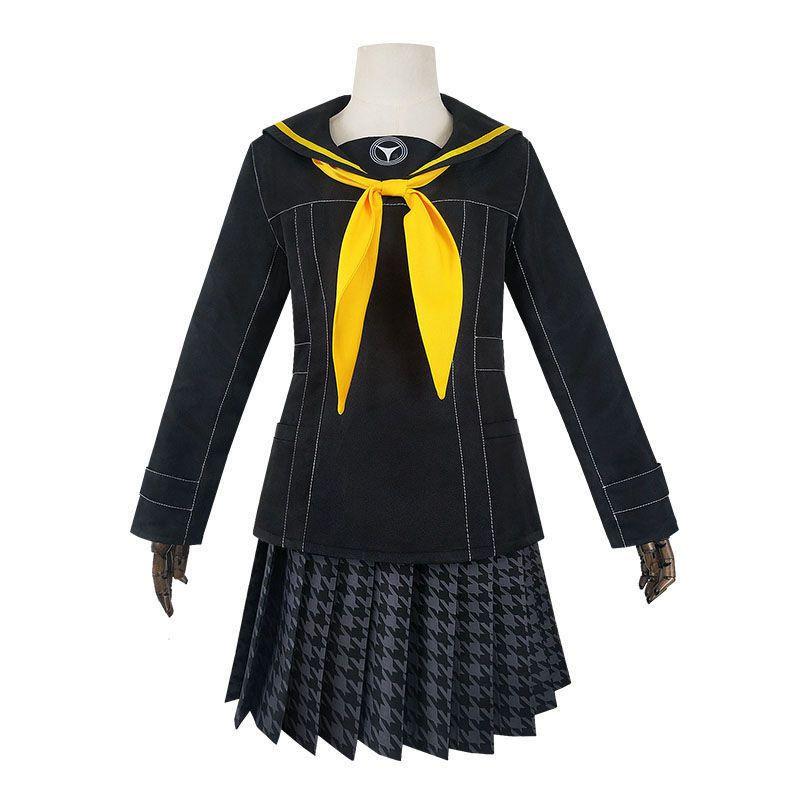 

Kujikawa Persona 4 Rise School Uniform Cosplay Costumes Top Skirt Wig Tie Costume Set(No Wig),S