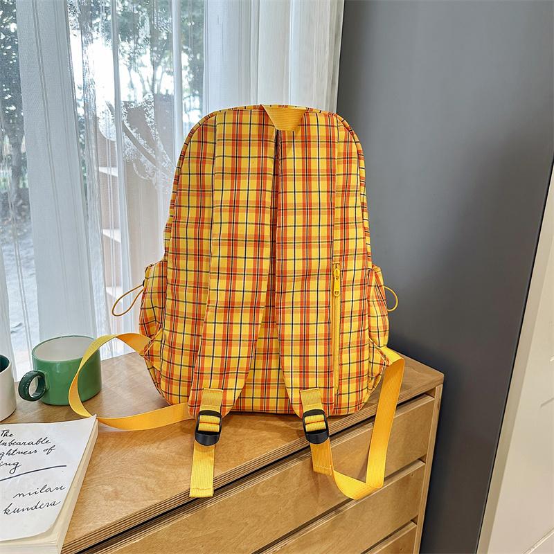 Plaid Print Schoolbag Women's Lightweight Backpack