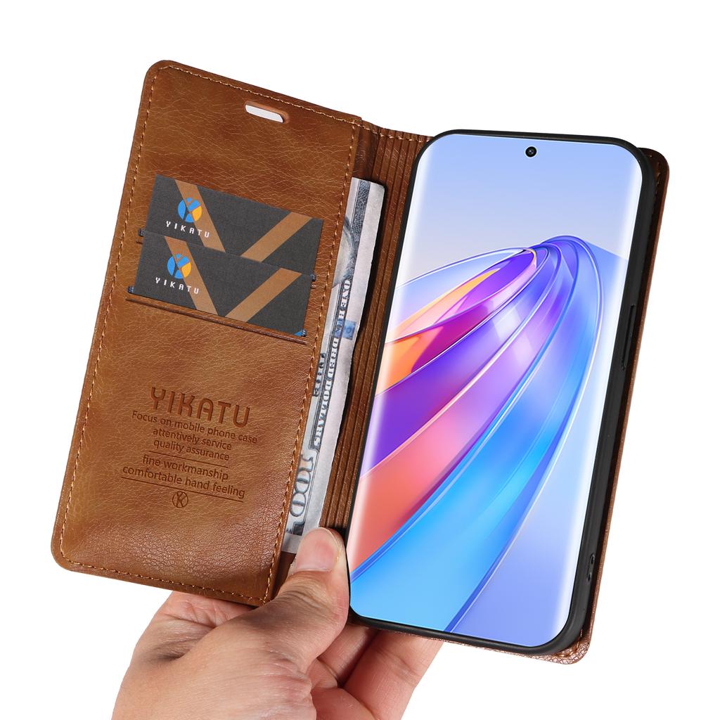 YIKATU YK-006 For Honor X40 5G/X9a 5G/Magic5 Lite 5G Leather Case Litchi Texture Phone Wallet Cover