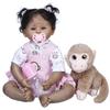 20'' 50 cm schwarze Reborn-Babypuppe Rabe, weicher Stoffkörper mit PP-Baumwolle, Simulationspuppe, lebensechte Neugeborenenpuppen für Jungen oder Mädchen, Weihnachtsgeschenke für Kinder