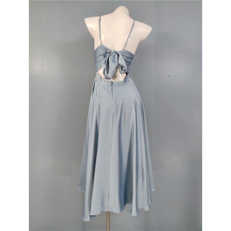 Export Lu's Sling Strap Sexy Open Back Elegant Elegance Vacation Summer Beautiful Lady Casual Dress