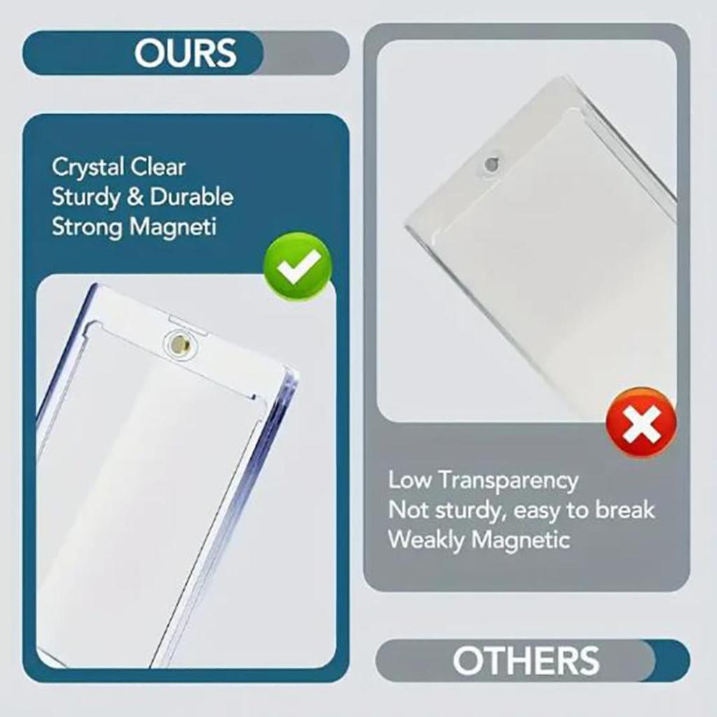 1Pcs Magnetic Card Holder Pocket Monster Cards Protectors Hard Plastic Sleeves Trading Display Case Baseball Sports Card