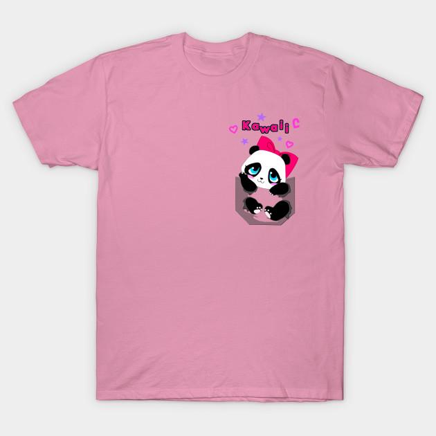 T Shirt Women Kawaii Female Pocket Panda Harajuku Print Kawaii Tshirt Summer Short Sleeve Female T-Shirt Top Tee
