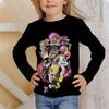 Children's Graffiti Design 3D Digital Printing Girl Fun Fashion Round Neck Long Sleeve T-shirt