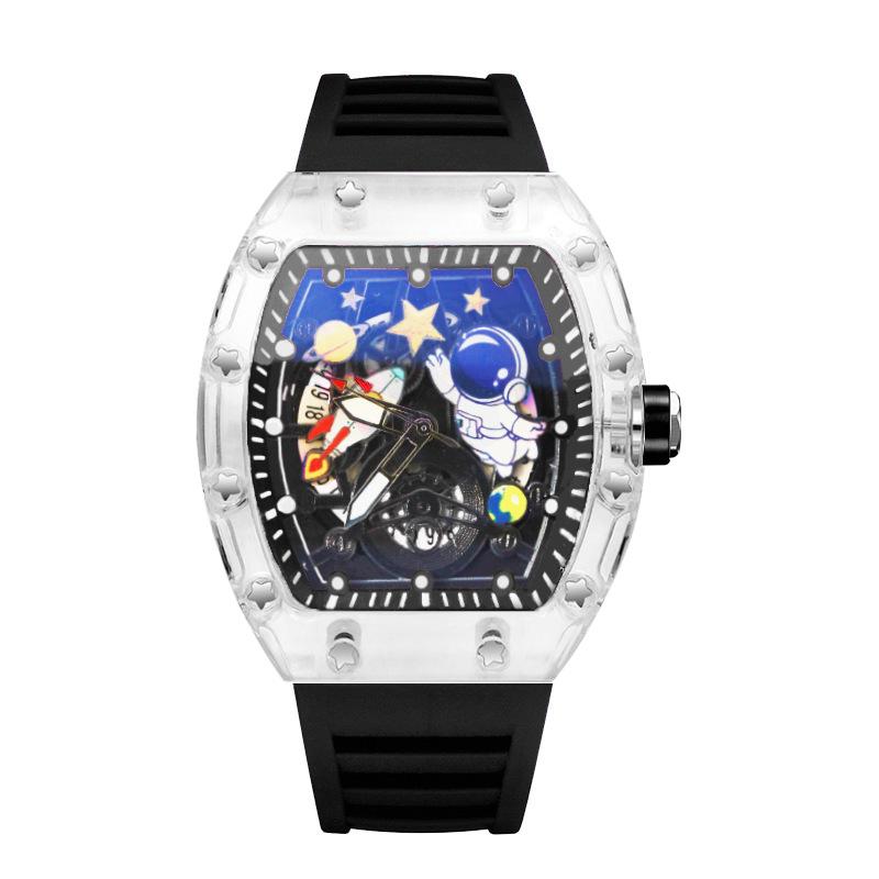 Luxury Skeleton Quartz Watch Men Top Brand Steel Fashion Classic Watch Waterproof Male Astronaut Dial Clock Relogio Masculino
