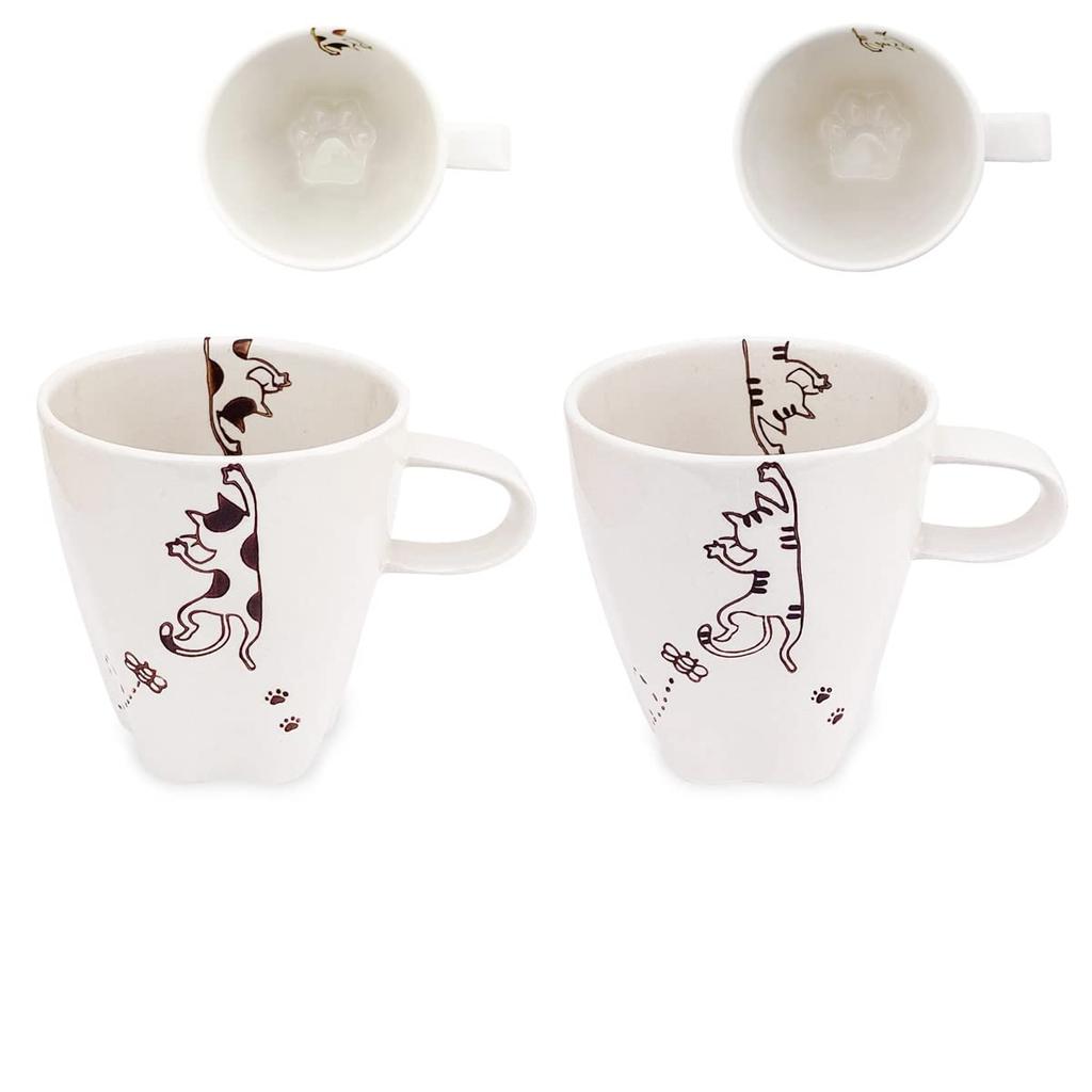 Cat Paw Mug Pair Hasami Ware Made In Japan J-kitchens Sho~ (Mike Tiger)