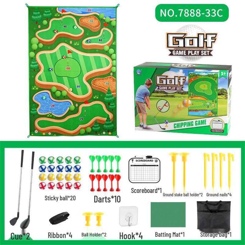 Children's Thickened Golf Mat Set: Indoor/Outdoor Play with Clubs