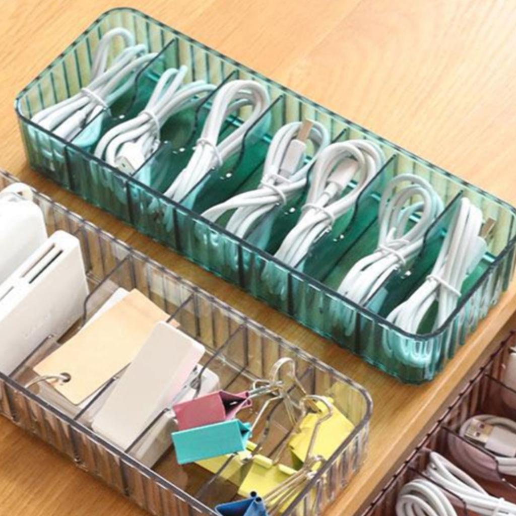 Cable   Box Multiple Compartments Remote Control   Cord Storage Box for Home Desktop
