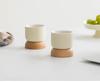 Japanese Minimalist Wooden Teacup Gift Set - Cream Style for Women, Personal Use, Tasting Cup