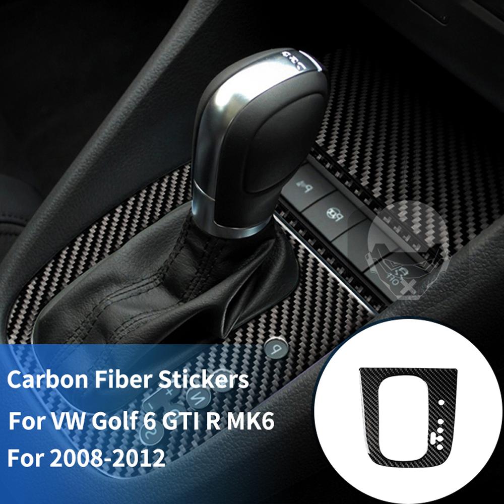 For VW Volkswagen Golf6 MK6 2008-2012 Carbon Fiber Sticker Gear Box Button Panel Shift Decoration Strip Interior