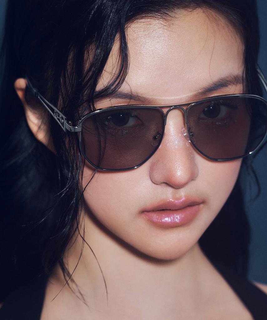 Likkeullou Rc Stainless Steel Veil Sunglasses Gray